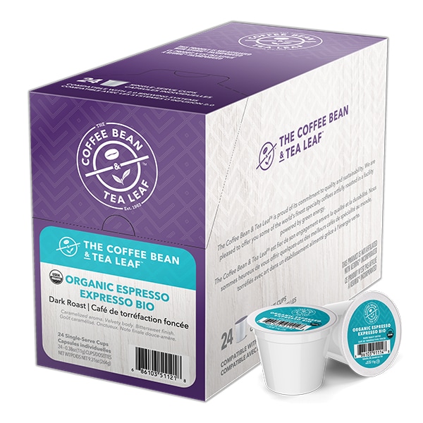 Coffee Bean & Tea Leaf Organic Espresso, Single Serve Cup, PK96 PK CBTL025111 - main